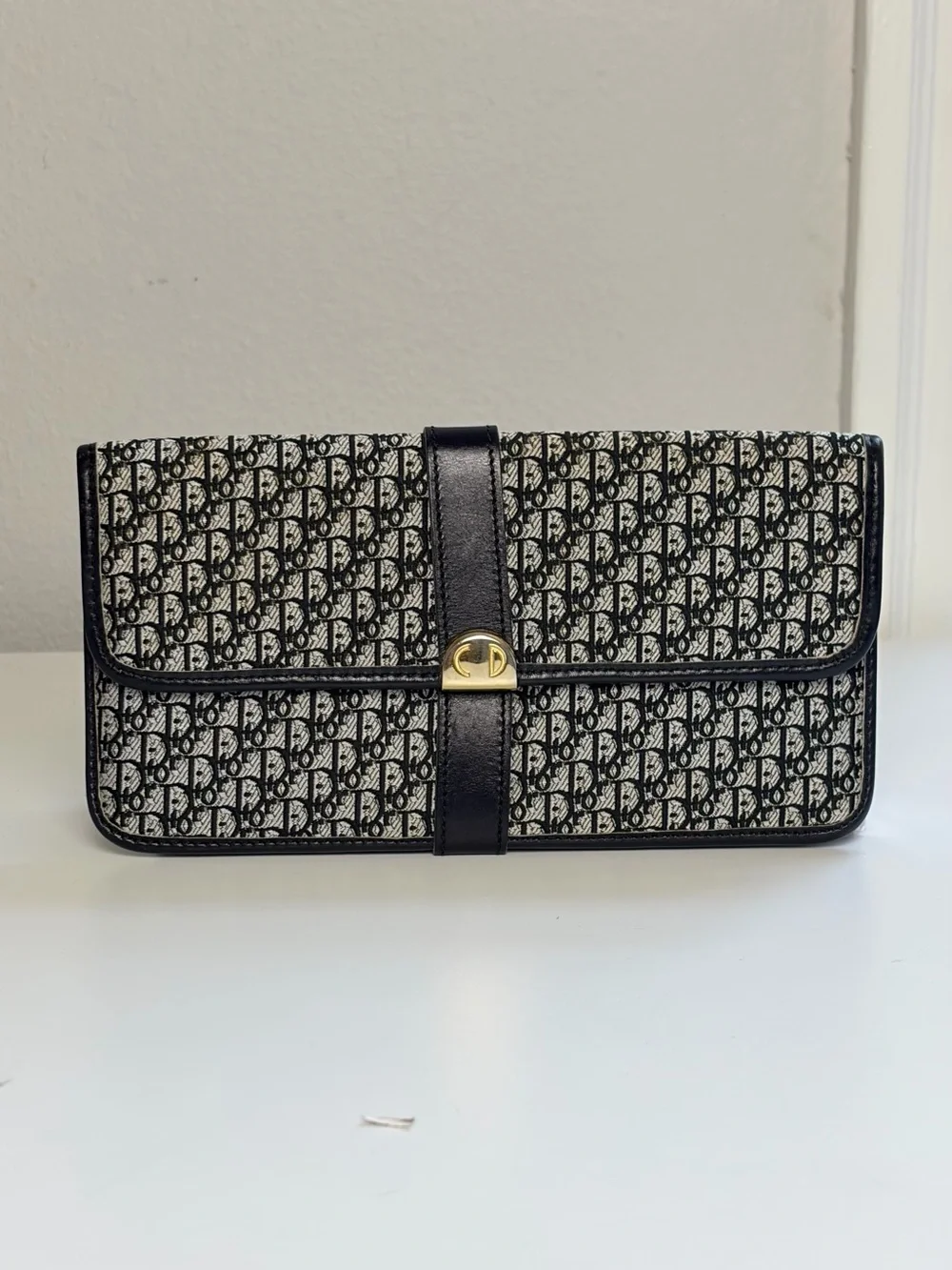 Dior Black & Ivory Oblique Clutch